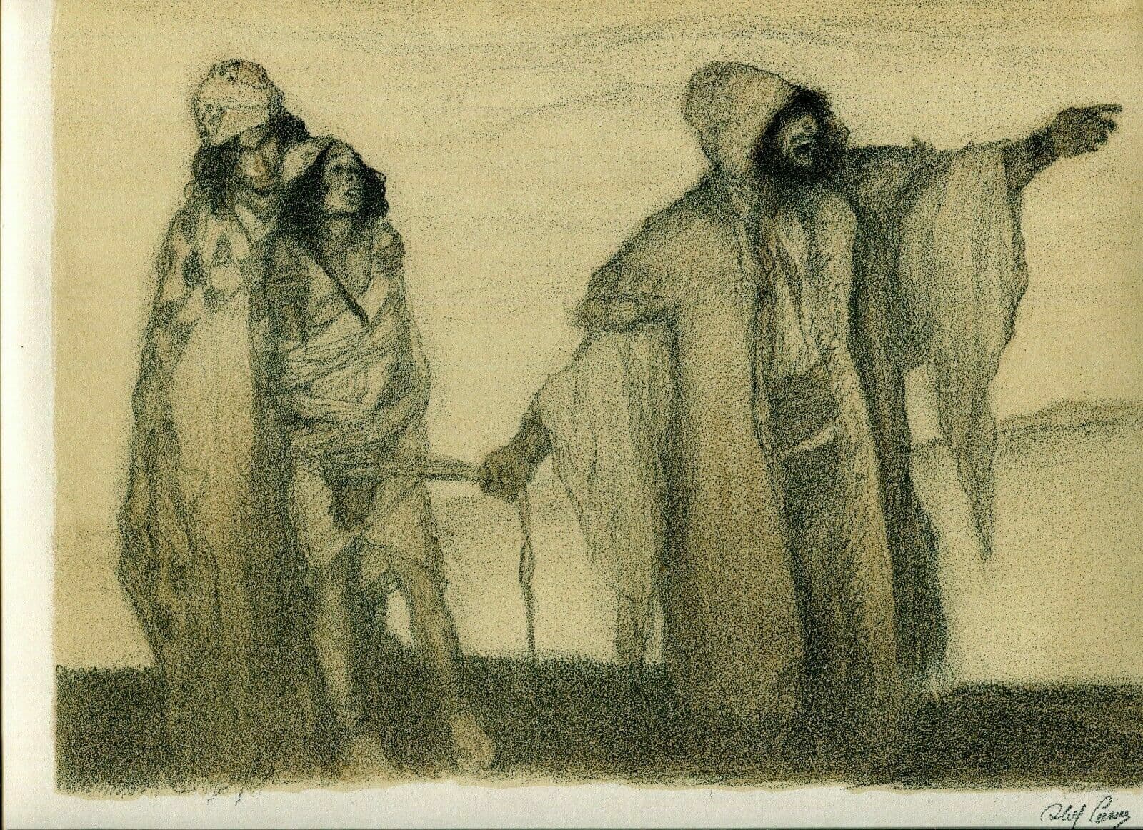 Abel Pfeffermann PANN (1883-1963) Bible, Joseph Ismaelites Lithography image 2