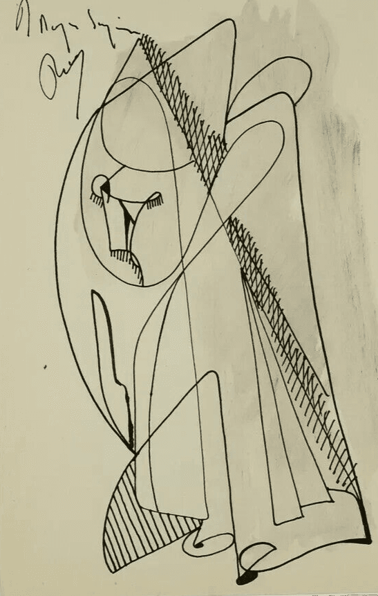Abstract Ink Original Drawing Abstraction, Woman, Figure image 1