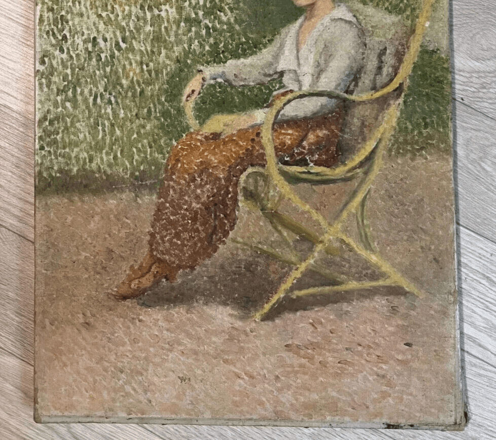 Antique Painting Original Woman Portrait signed Georges AUFRAY	(1864-1941) image 4