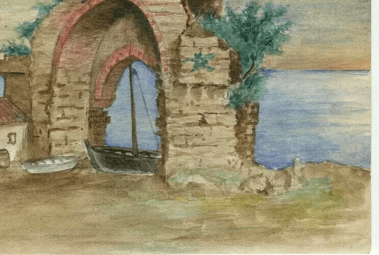 Vintage Drawing Candle, Béjaïa, Algeria, Landscape, Sea, Soummam image 4