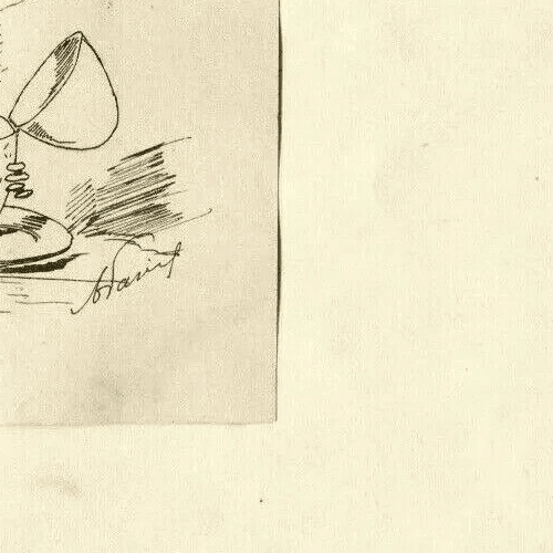 Antique Ink Drawing 19th century - Joker Caricature, Vintage Caricature Art image 5
