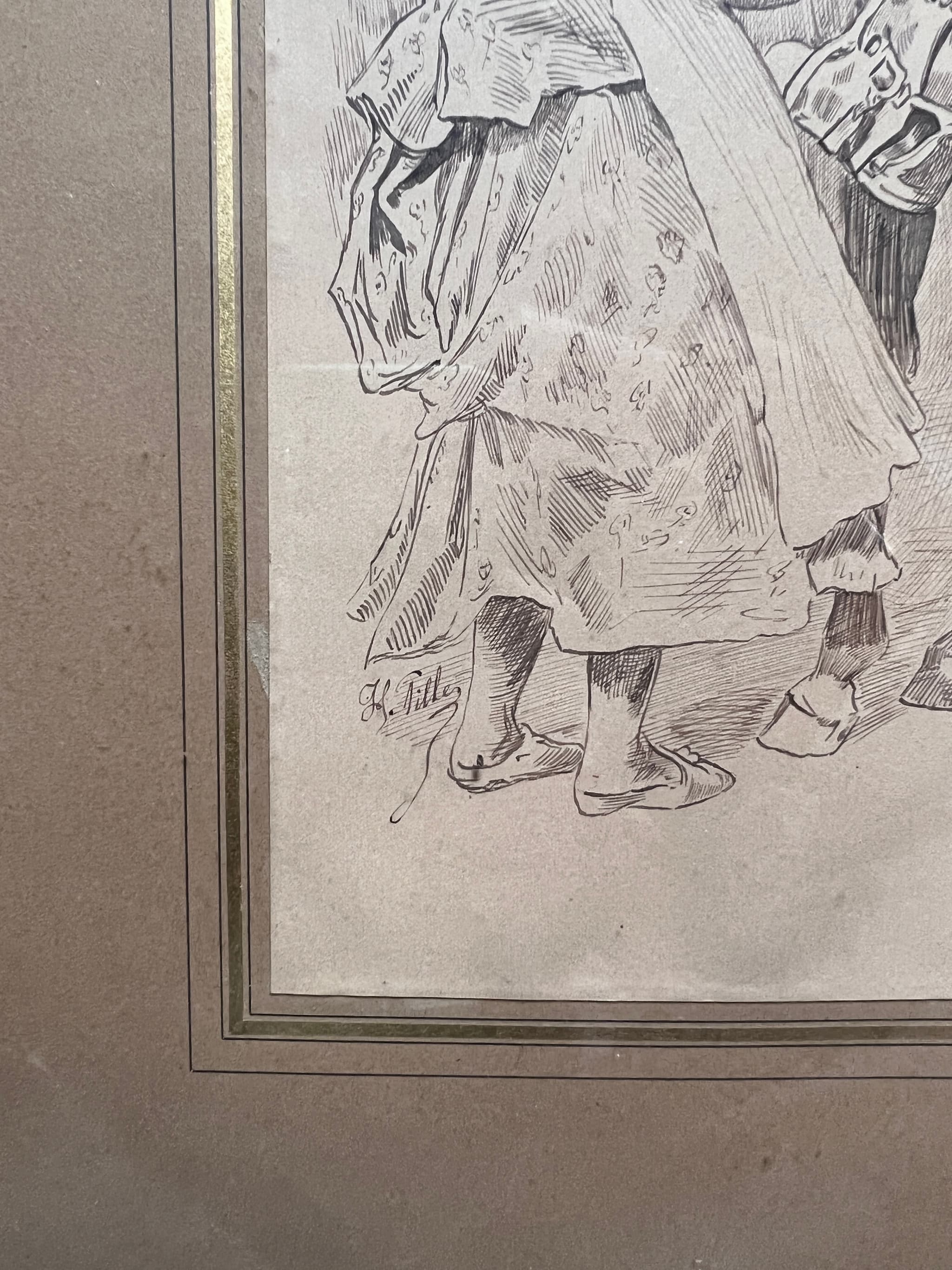 Drawing by H. MILLER (XIX) Man on a Horse and Woman with Water image 2