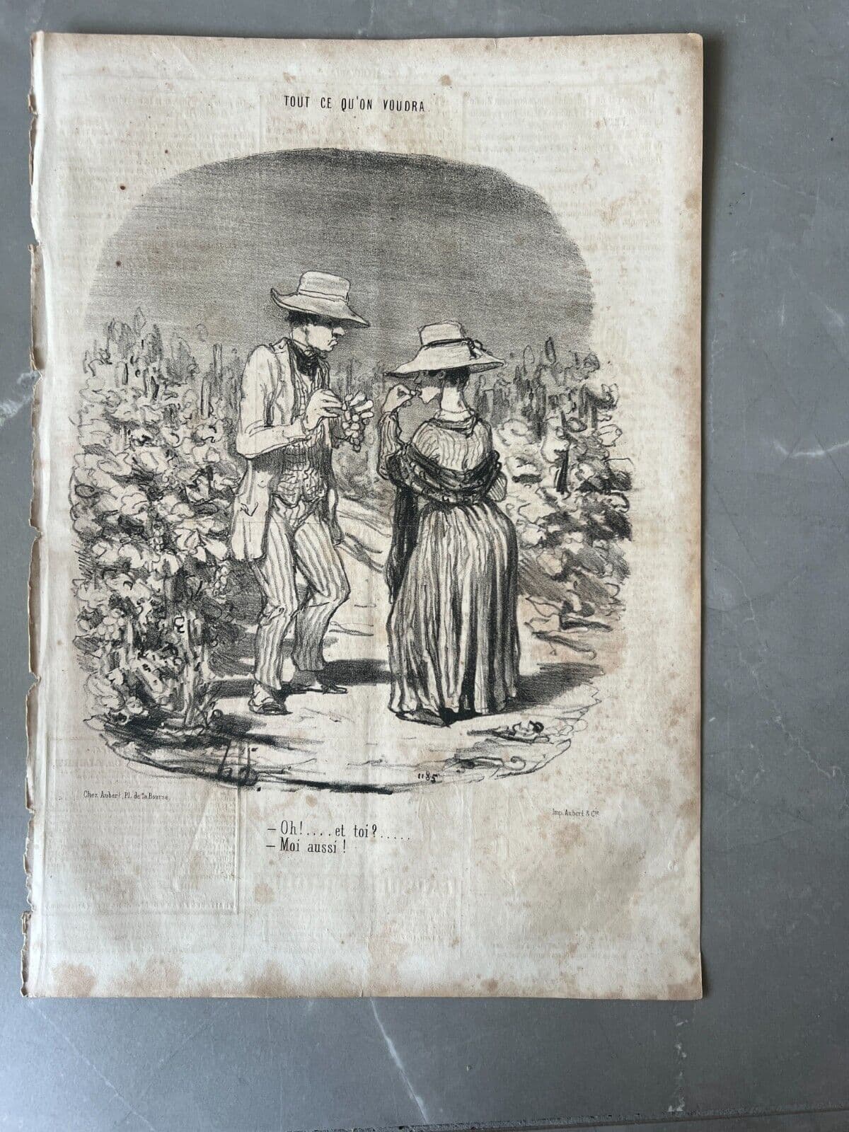 Antique Print 19th century Daumier, Tout ce qu'on voudra, Moi aussi image 2