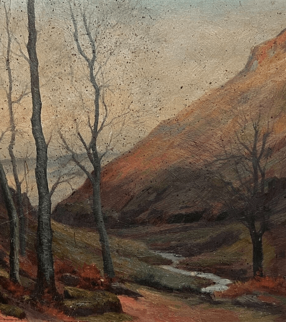 Antique Original Painting Landscape, Barbizon, Trees, Forest, Sea image 6
