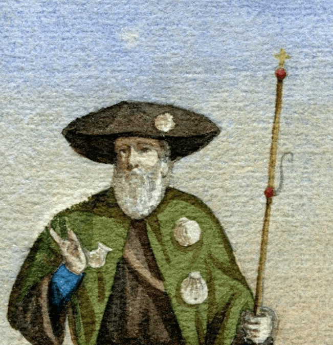 Vintage Original Drawing Italian Beard Man with Hat Artwork image 2
