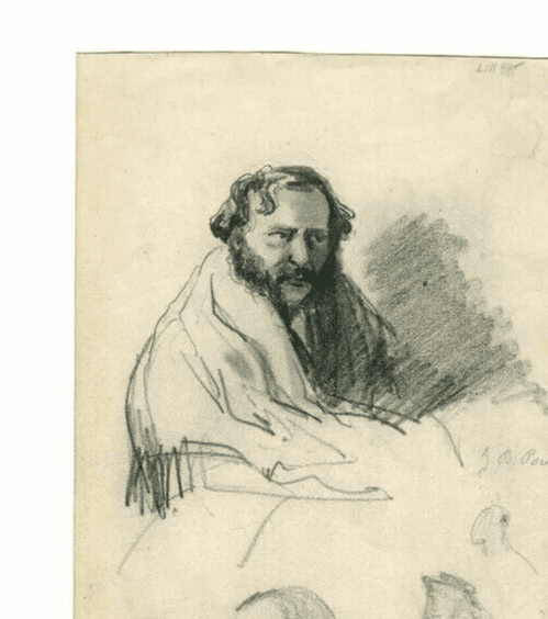 Antique Pencil Original Drawing Man Caricature Portraits image 2