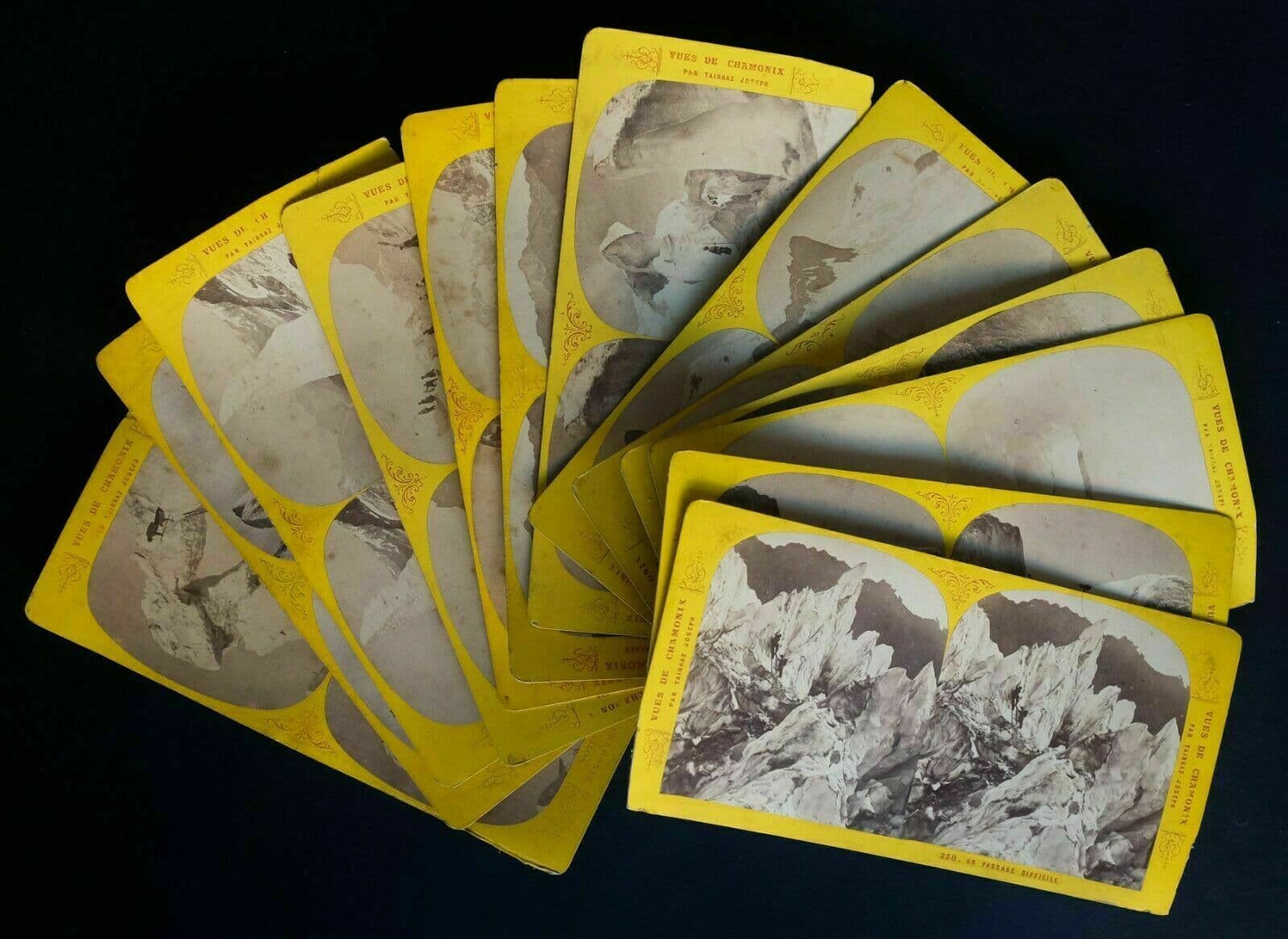 J.TAIRRAZ Set 13 Views of Chamonix 1865 Stereoview image 1