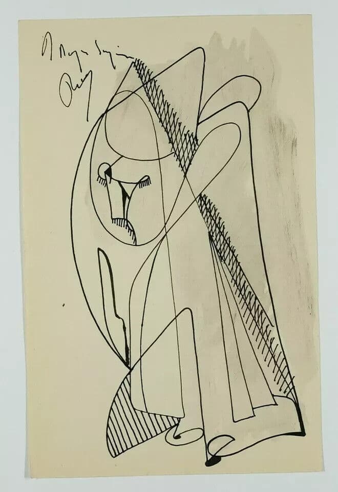 Abstract Ink Original Drawing Abstraction, Woman, Figure image 3