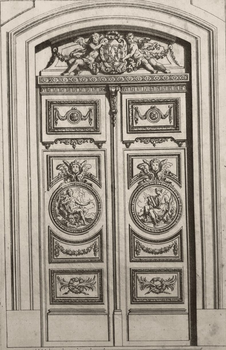 Antique Original Etching Jean LEPAUTRE (1618-1682) Doors, Architecture  x5 image 1