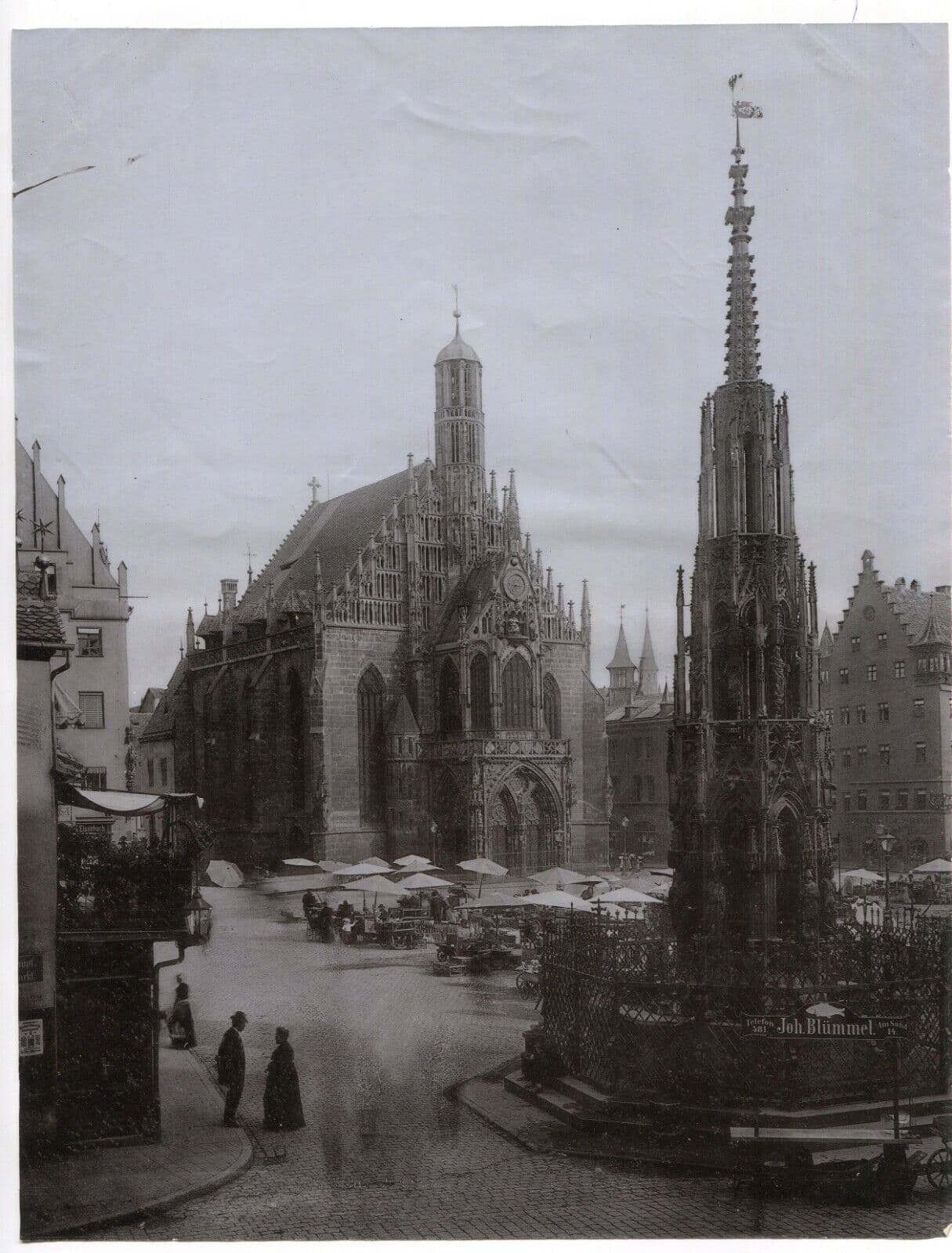 Vintage Photographs Landscape Nuremberg, Notre-Dame Church, Germany c 1900 image 1