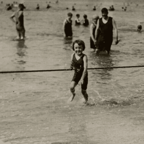 Vintage Photography Original Mother and Son at the Beach image 5