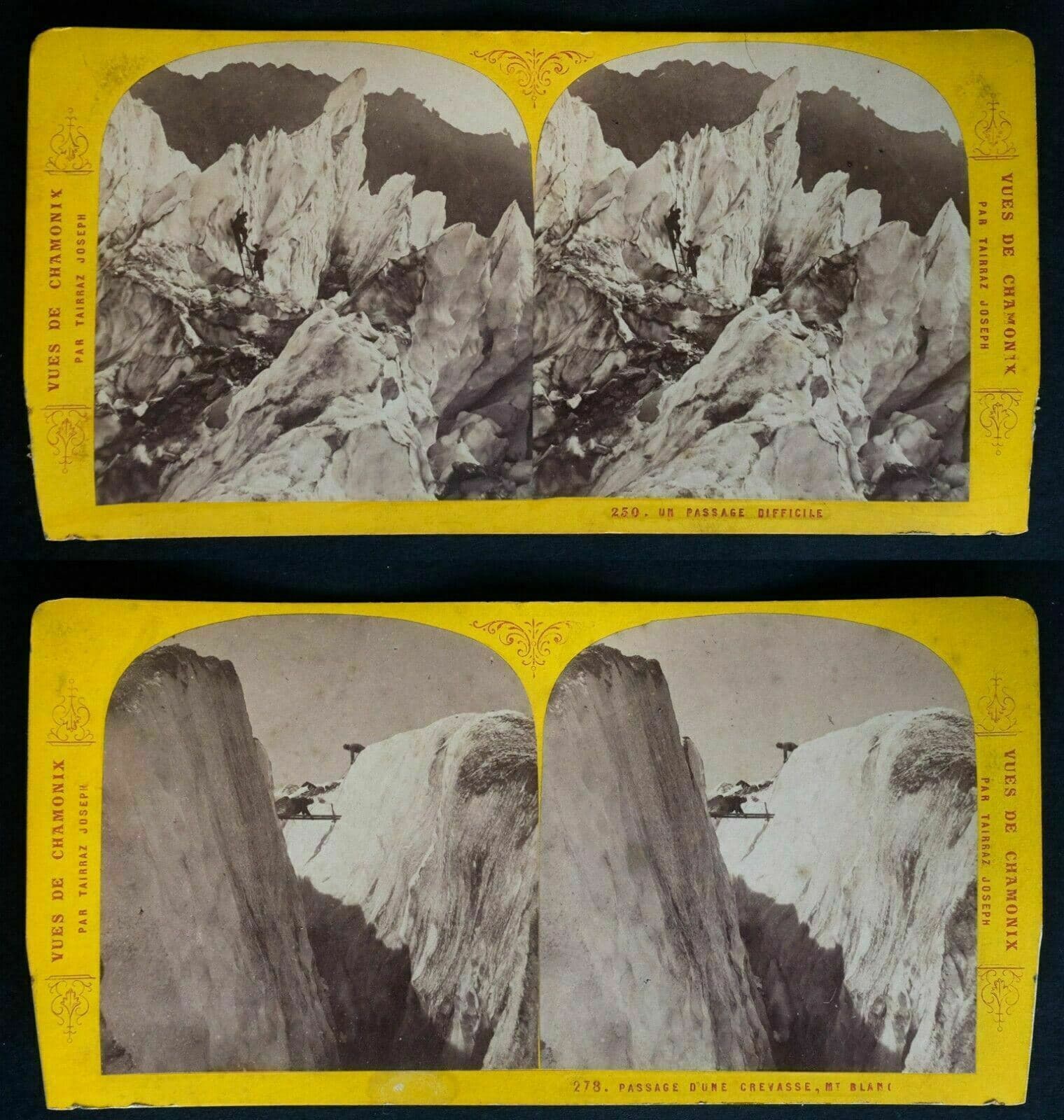 J.TAIRRAZ Set 13 Views of Chamonix 1865 Stereoview image 2