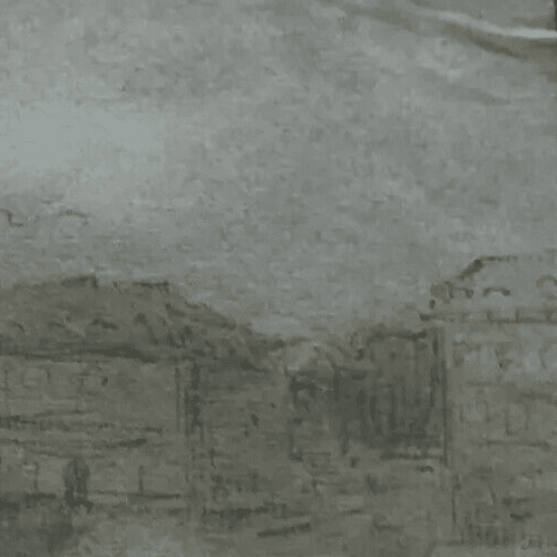 Antique Drawing Pencil 19th century of Paris Cityview, Concorde Landscape image 4