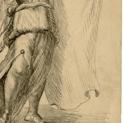 Antique Drawing Pencil Original Angel Portrait Chaumery St Marcel image 5