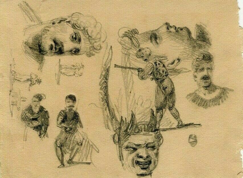 Drawing 19th Century Figures Portrait image 1