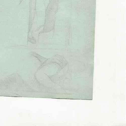 Antique Pencil Drawing 19th century of a Sainte, Religious Figure image 4