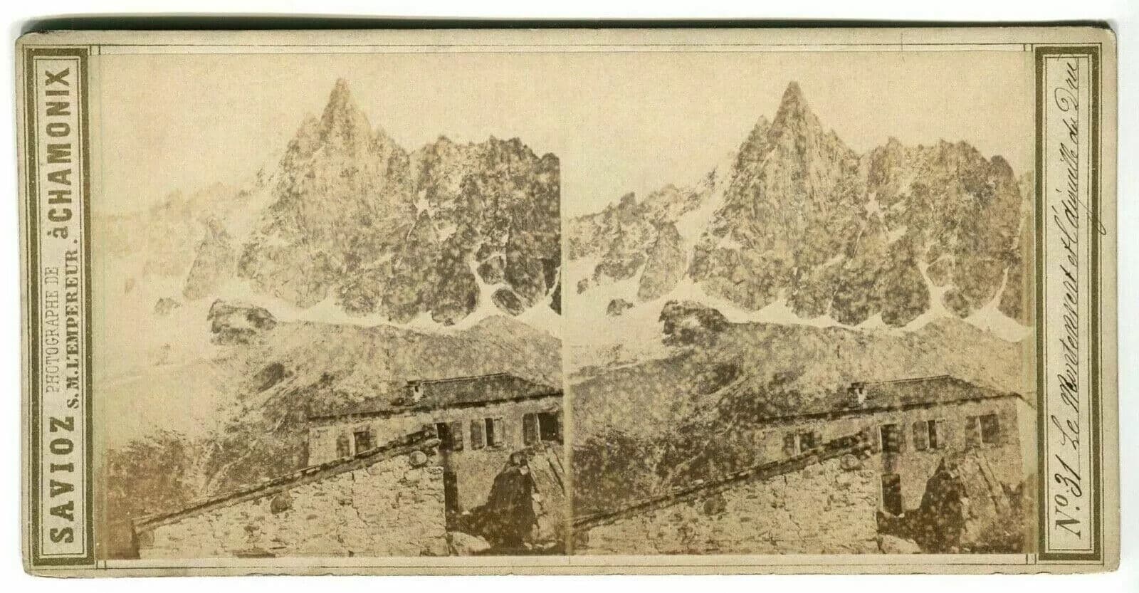 Vintage Stereoview SAVIOZ - Montenvers and Dru Landscape c. 1870 image 7