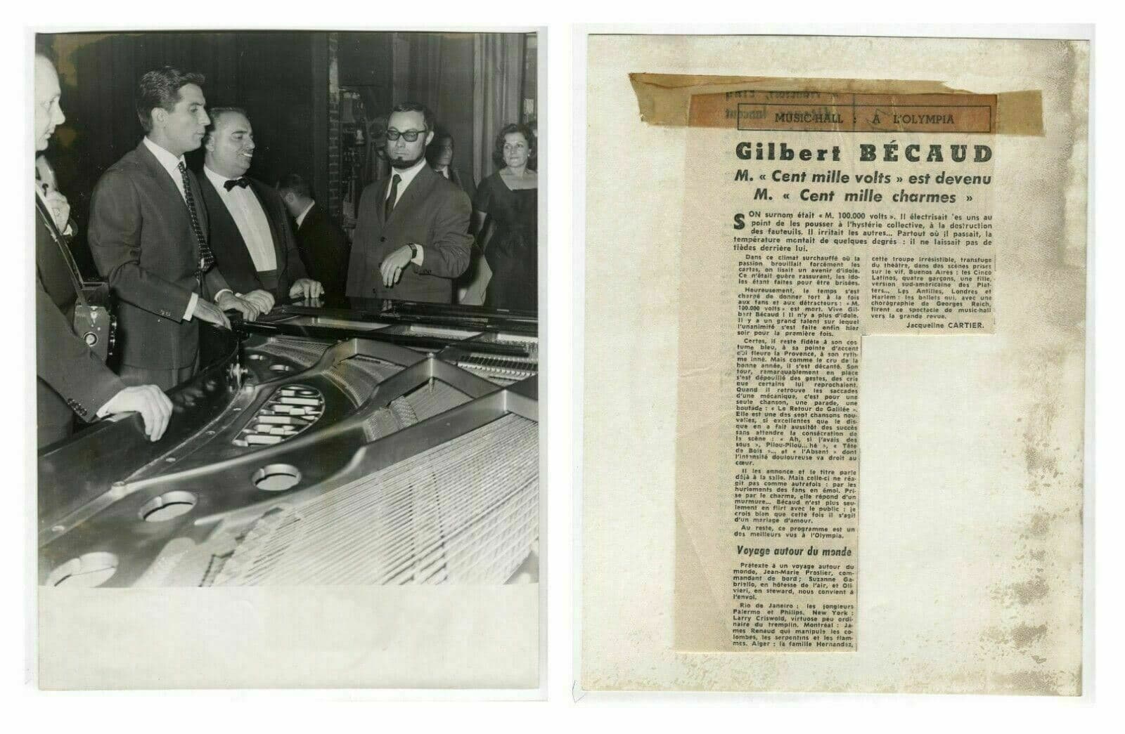 Vintage Photographs Reportage Gilbert Becaud, Olympia , Actor 22/09/1960 x7 image 4
