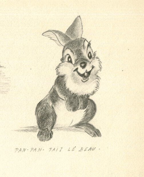 Antique Drawing Original Cartoon, Disney, Mickey, Bambi image 4