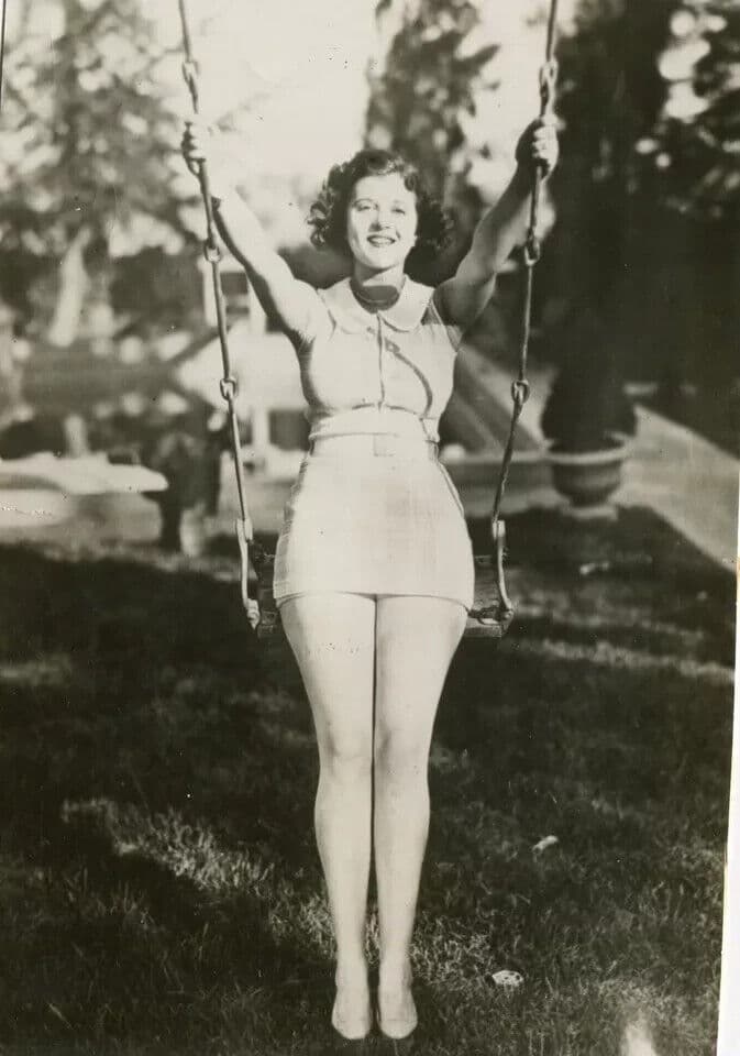 Vintage Photographs Woman on a Swing 1920' image 1