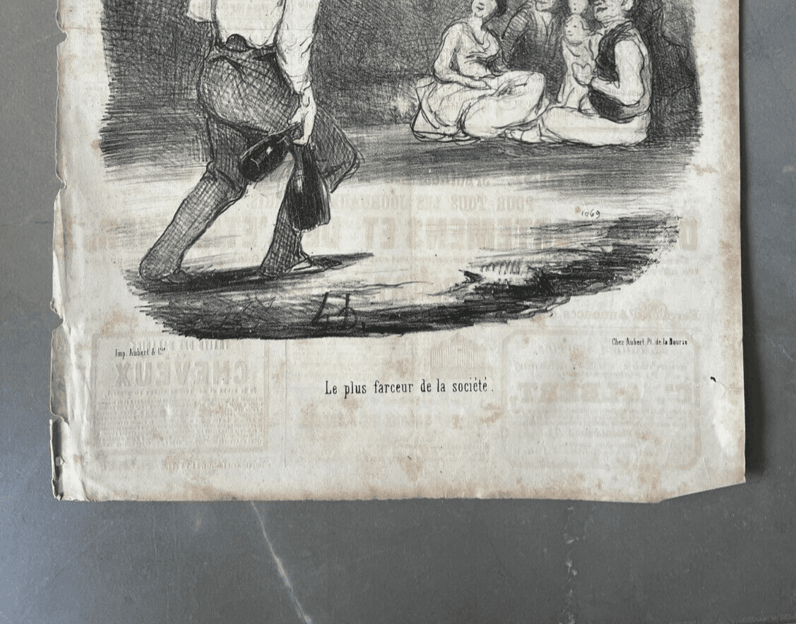 Antique Print 19th century Daumier, Tout ce qu'on voudra, Farceur image 3