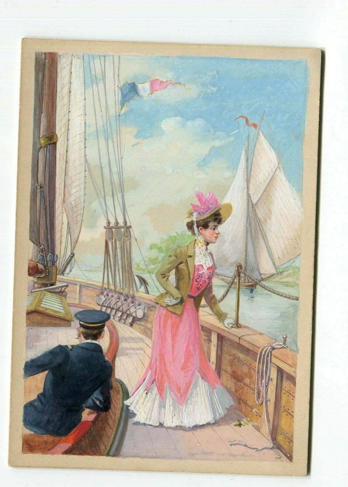 Drawing Illustration, Woman on Boat image 2