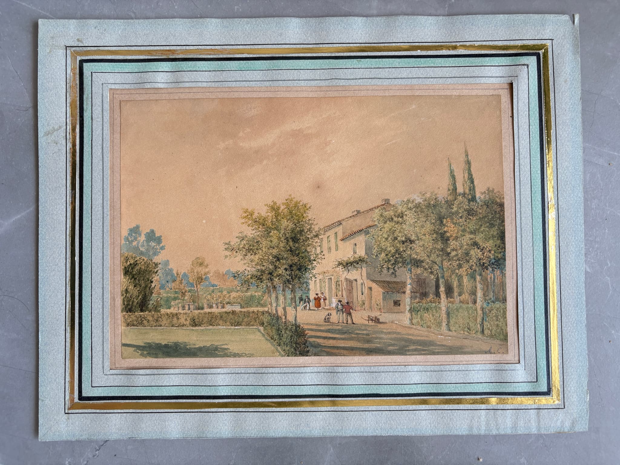 Drawing Village Landscape with People image 1