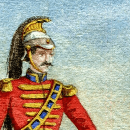 Antique Drawing Original Man Portrait Military Uniform image 2