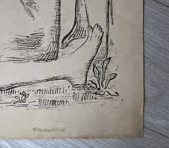 Antique Vintage Etching Aristide MAILLOL (1861-1944) Adam and Eve image 5