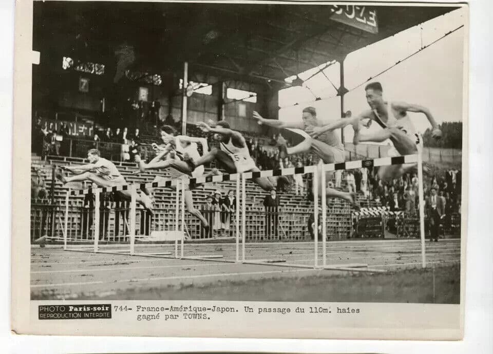 Vintage Photograph France-America-Japan 110m won by Towns c. 1936 image 8