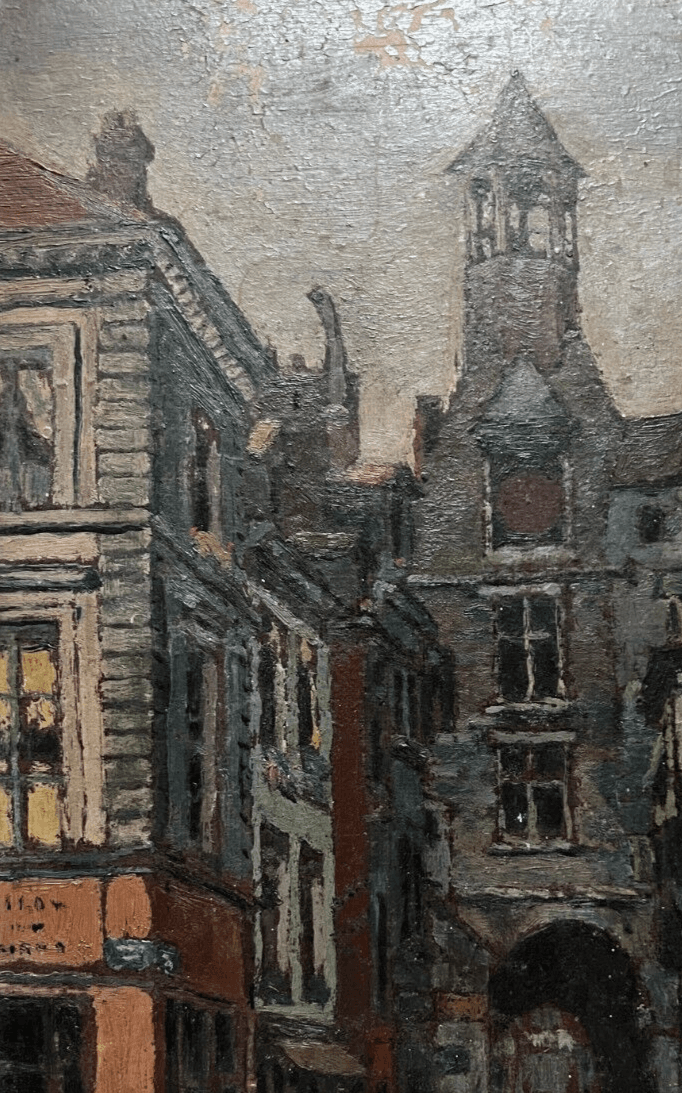 Antique Oil Painting Signed Albert BAILLY (1897-1964) Cityview image 3
