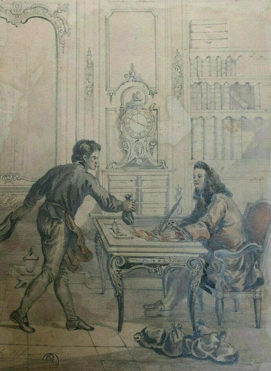 Drawing La Fontaine, Financier - Dikéos Collection image 1