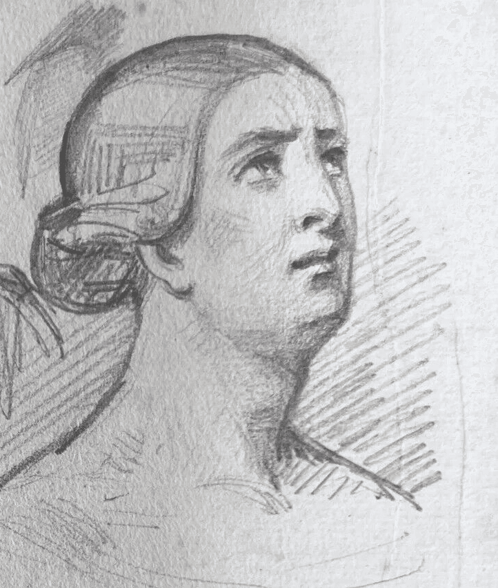 Antique Original Women and Man Portraits 19th century Drawing image 5
