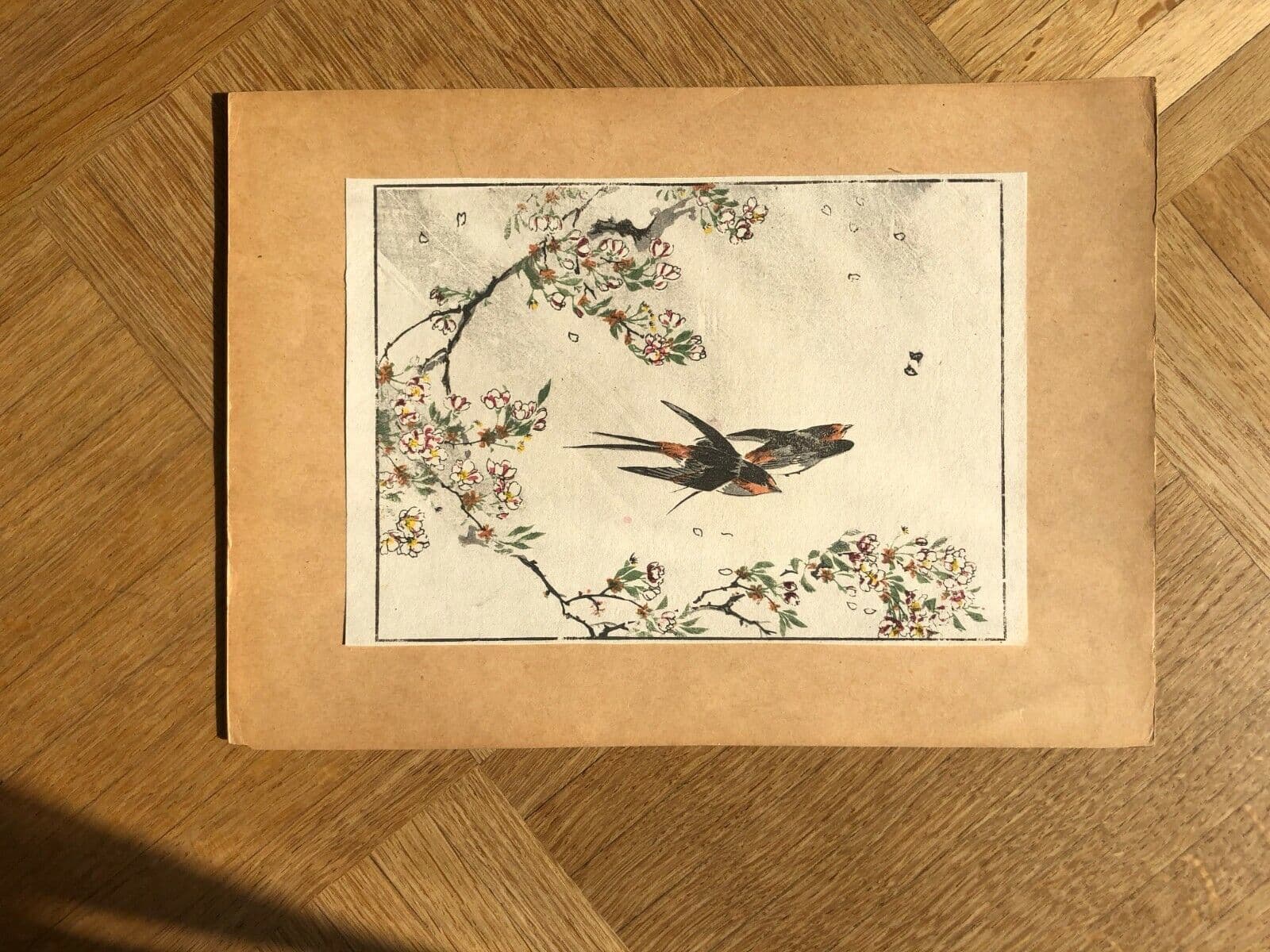 Japanese Antique Print - Flowers and Birds c. 1830 Asian Art Print Ukiyo-e image 2