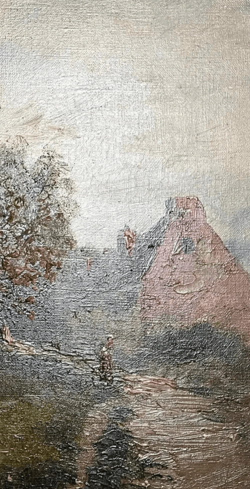 Antique Original Painting by LINSYER Th (XIX-XX) Marne Landscape next to Lagny image 3