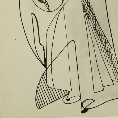 Abstract Ink Original Drawing Abstraction, Woman, Figure image 5
