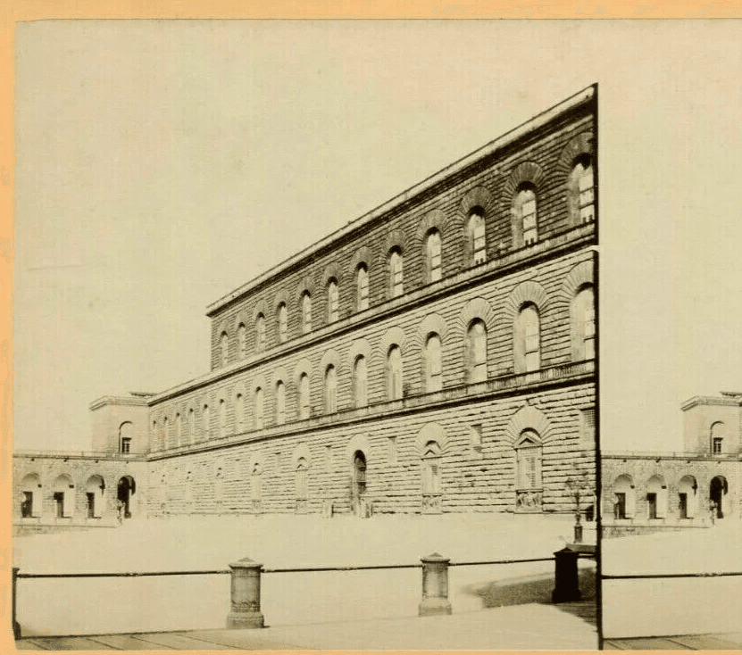 Vintage Stereoview Photograph Giacomo BROGI - Florence. Palais Pitti Italy 1870 image 2