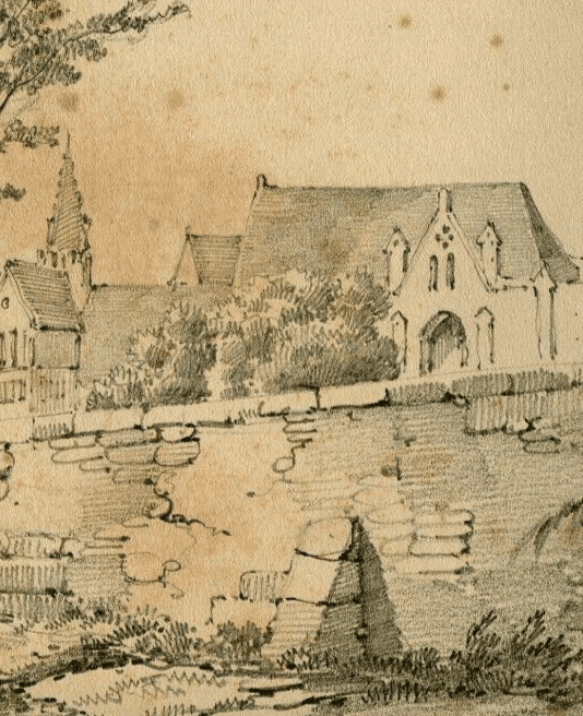 Antique Pencil Drawing Armand BLANDIN (1804-1846) Landscape Marmoutier 1866 image 4