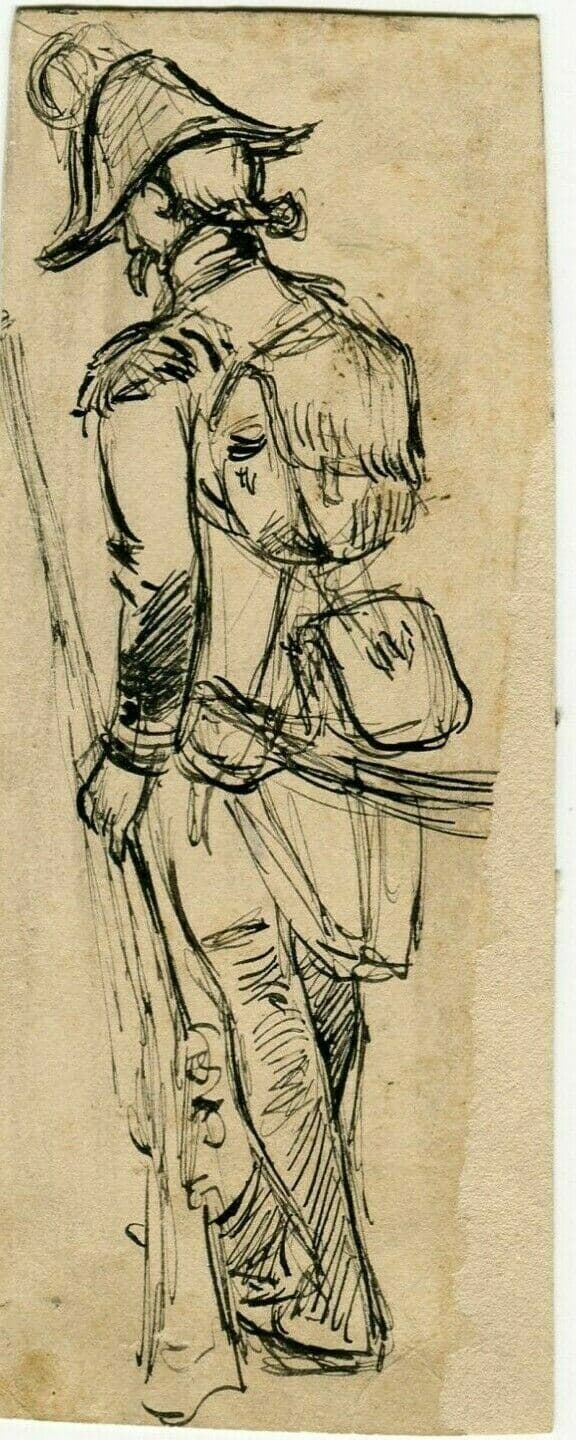 Drawing Military Portrait Man with Riffle image 1