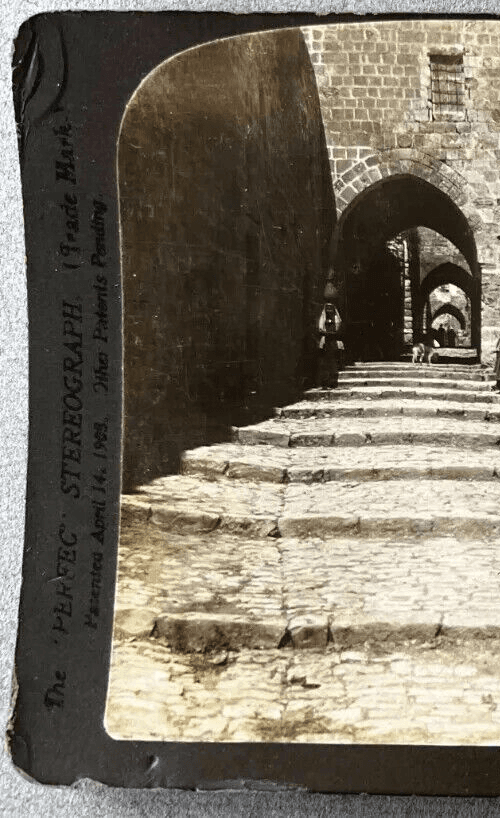Stereoview Albumen vintage Street, Herod Palace, Jerusalem image 4