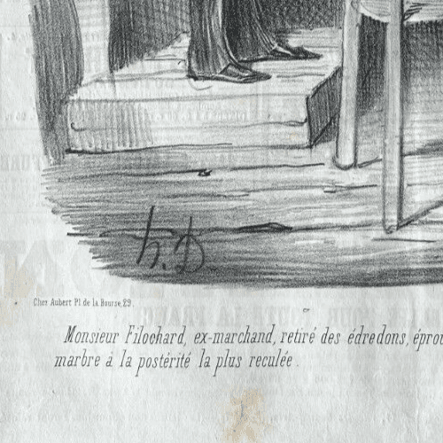 Antique Print 19th century Daumier, Bons Bourgeois, Buste, People image 5