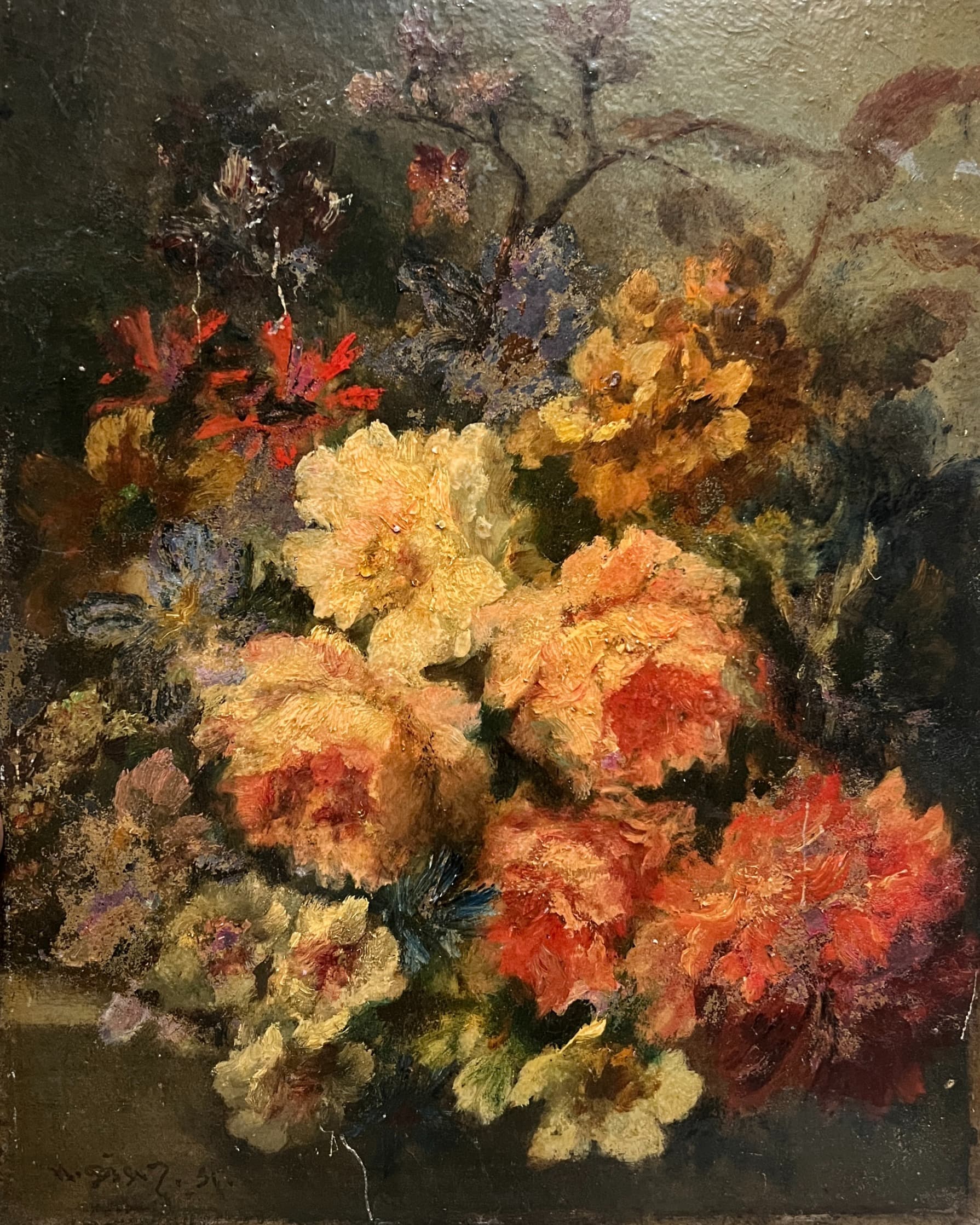 Painting Narcisse Virgile DIAZ DE LA PEÑA (1807-1876) Flower Bouquet image 1