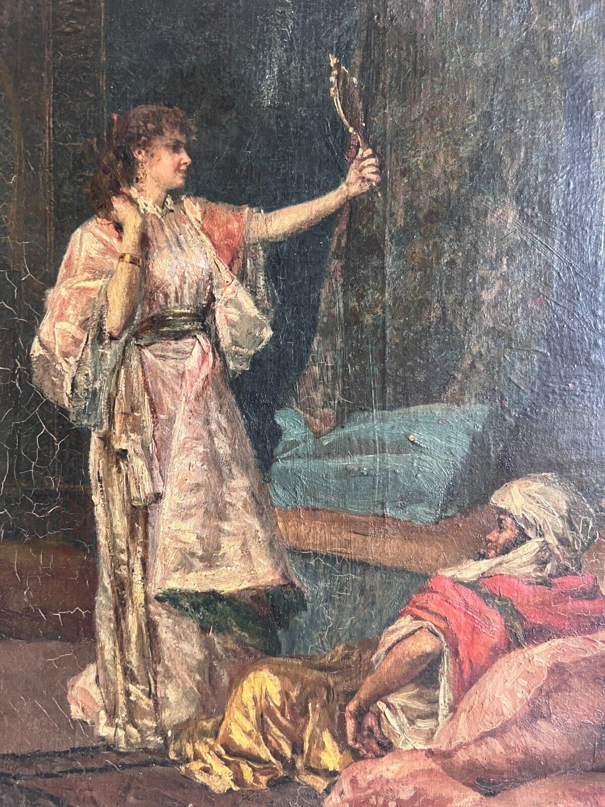 Antique Painting by José DE CALA Y MOYA (1850-1891) Oriental Scene image 1