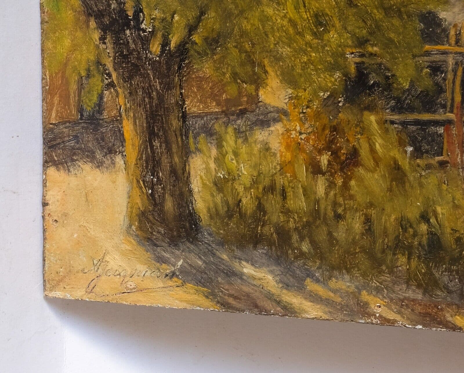 Antique Oil Original Painting signed Bourasque on Leman Amphion Haute Savoie image 5