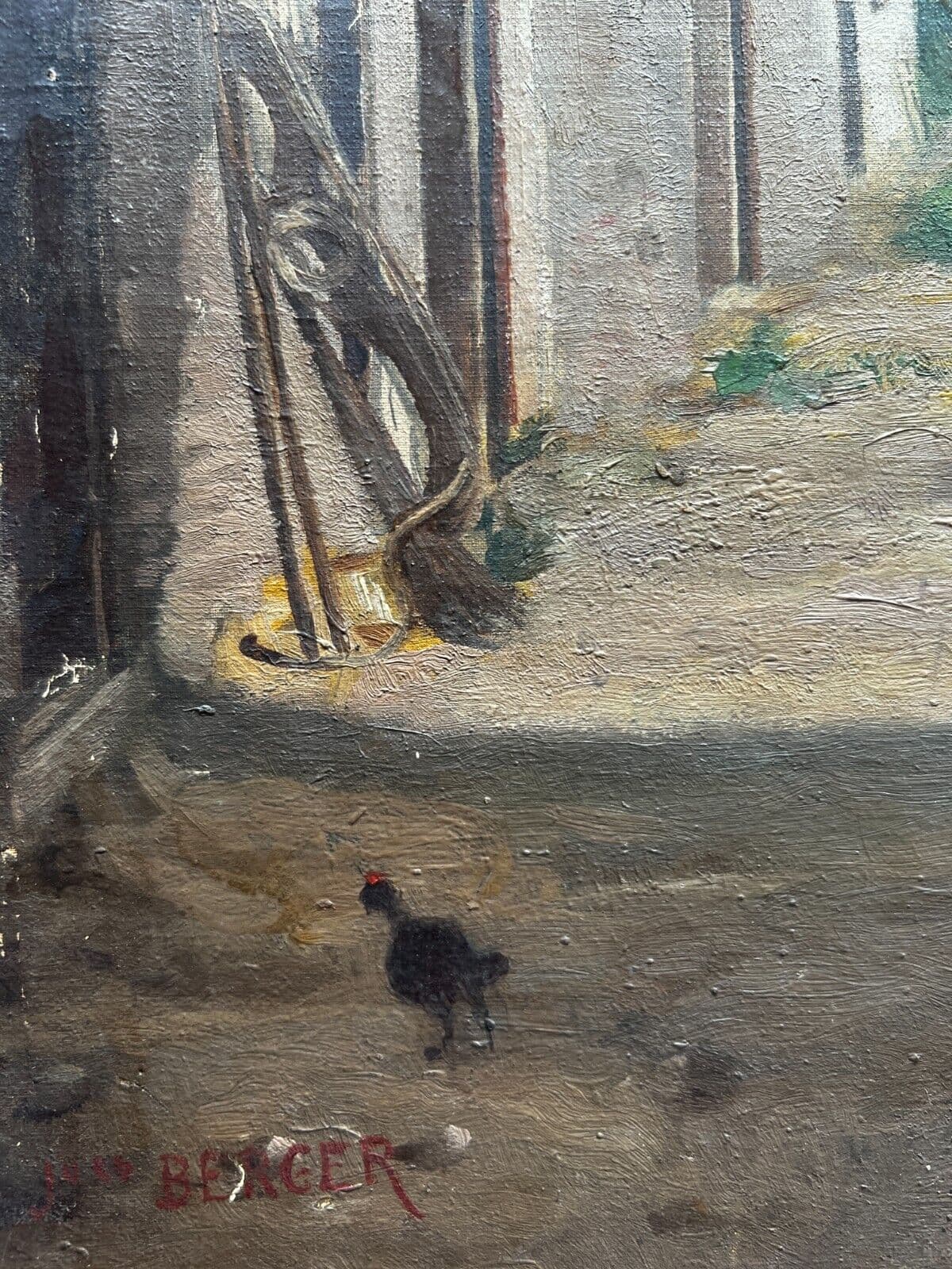 Painting Signed Original Landscape, Farm, House image 2