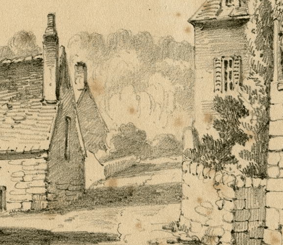 Antique Pencil Drawing Armand BLANDIN (1804-1846) Landscape Tours, Vouvray 1866 image 3