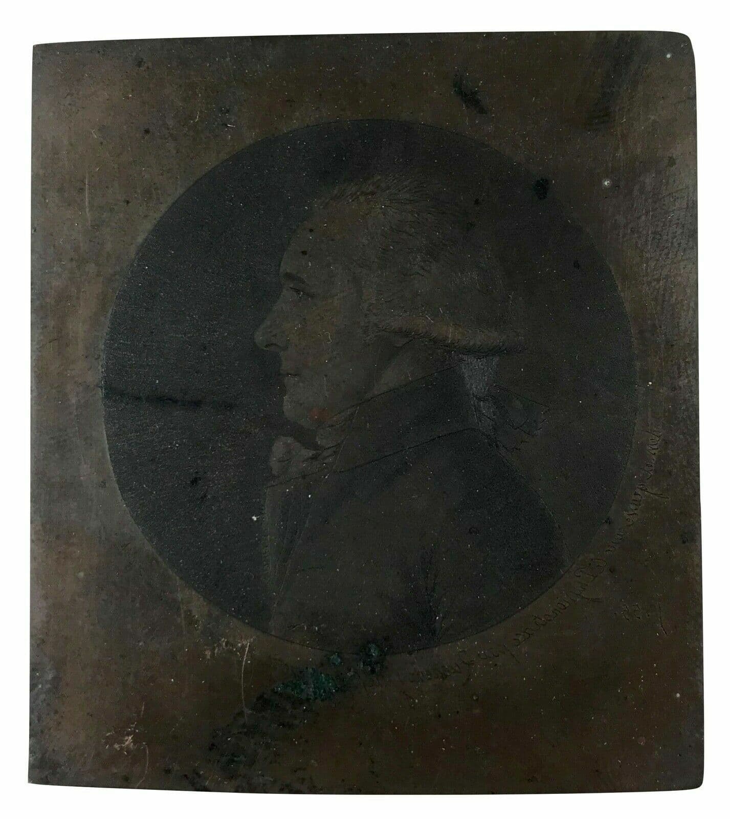 Physiognotrace Copper plate Photography Man Portrait by Edme QUENEDEY