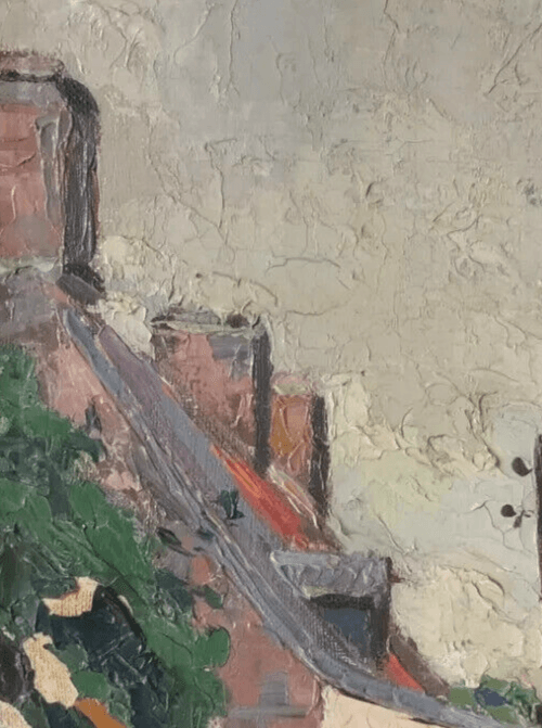 Antique Original Painting Cityview, St Jean de Chamat 1901 signed French image 3