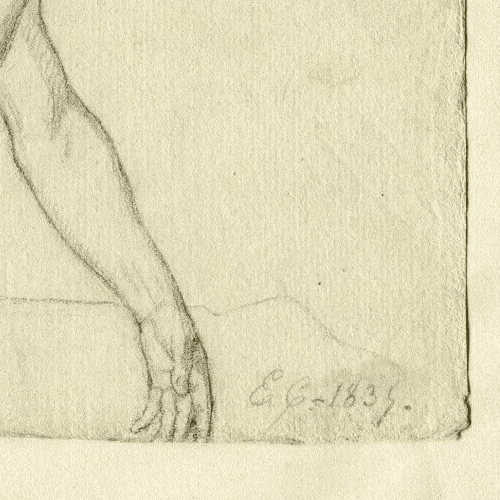 Antique Pencil Drawing Original signed Jean Eloi CHAPSAL (1811-1882) Man 1835 image 6