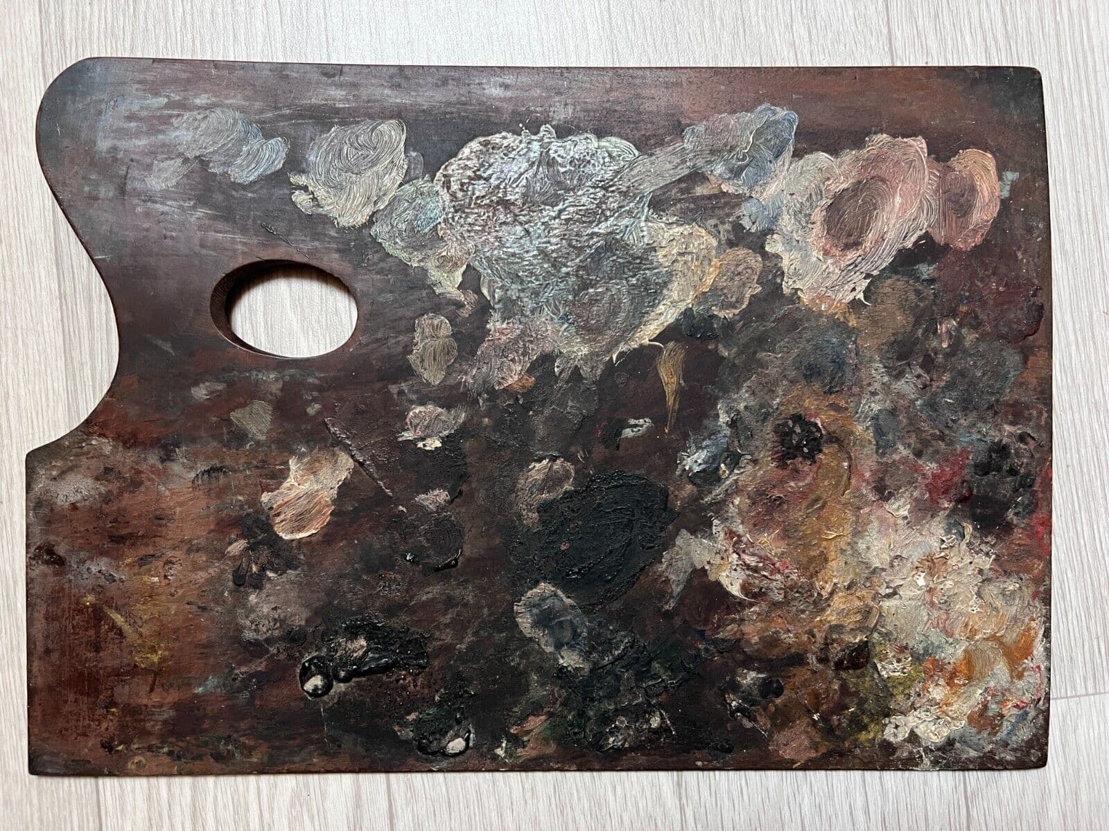 Antique Painting Artist Palette Saint Bernard sur Saône Studio, Utrillo
